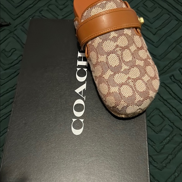 Coach Signature Brown and Tan Mules - Picture 1 of 3